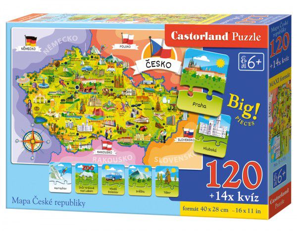 Obrázok CASTORLAND Dětské didaktické puzzle - Mapa České republiky