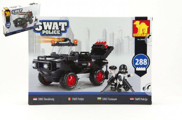 Obrázok Stavebnice Dromader SWAT Policie Auto 288ks plast v krabici 35x25x5,5cm