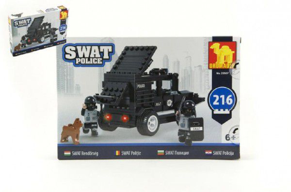 Obrázok Stavebnice Dromader SWAT Policie Auto 216ks v krabici 32x21x5cm