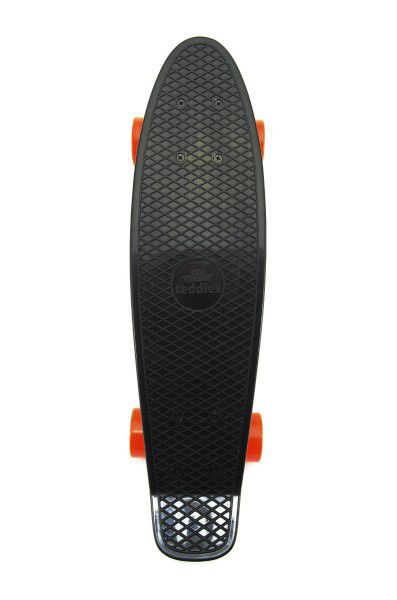 Obrázok Skateboard - pennyboard 60cm nosnost 90kg, kovové osy, černá barva, oranžová kola