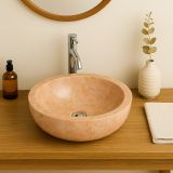 Umývadlo z prírodného kameňa Gemma 501 leštený mramor Ø 45 cm Yellow