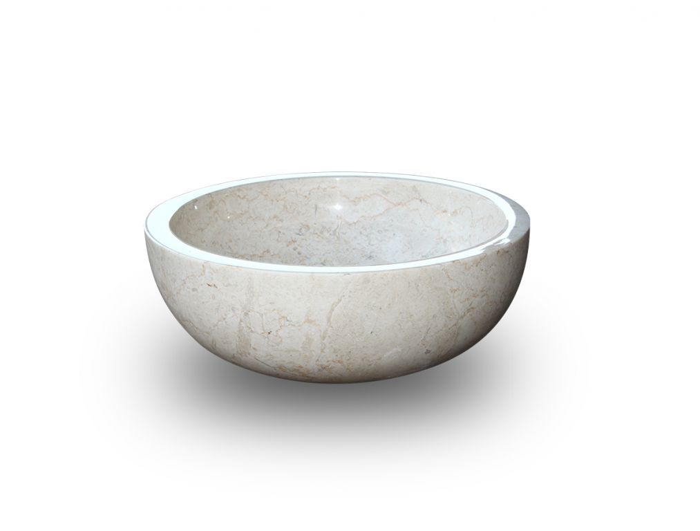 Umývadlo z prírodného kameňa Gemma 501 leštený mramor Ø 45 cm Cream