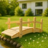 Záhradný drevený most bez povrchovej úpravy - 71 cm