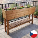 Záhon na vysokých nohách s náterom, 124 x 26 x 87 cm