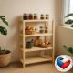 Drevený regál, 4 police, 133 x 80 x 33 cm