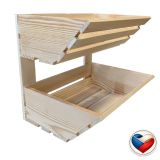 Drevená dvojposchodová debnička na ovocie, 30 x 13 x 40 cm