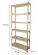 Drevený regál borovica 70x213x43 cm, 6 políc, nosnosť 25 kg