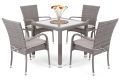 Záhradný polyratanový set Mori s poduškami pre 4 osoby- sivá
