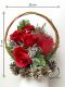Veľký kvetinový kôš, červený