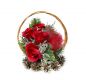 Veľký kvetinový kôš, červený