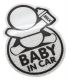 Samolepka reflexná Baby in car - strieborná