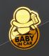Samolepka reflexná Baby in car - žltá