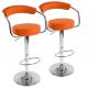 Sada barových stoličiek 2 ks, oranžová, 53 x 105 x 52 cm