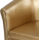 Kreslo s taburetom Chesterfield, zlaté