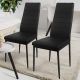 Sada jedálenských stoličiek s PU kožou, čierne, 6 ks