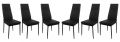 Sada jedálenských stoličiek s PU kožou, čierne, 6 ks