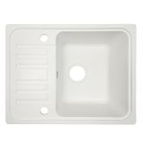 Aquamarin Granitový kuchynský drez, 57 x 45 cm, biely