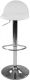Sada barových stoličiek s podnožkou, biela, 2 ks