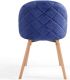 Sada jedálenských zamatových stoličiek, modré, 2 ks