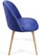 Sada jedálenských zamatových stoličiek, modré, 2 ks