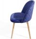 Sada jedálenských zamatových stoličiek, modré, 2 ks