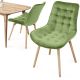 Sada prešívaných jedálenských stoličiek, zelená, 2 ks