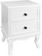 Sada nočných stolíkov s 2 zásuvkami, 2 ks, biela