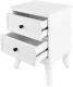 Sada nočných stolíkov s 2 zásuvkami, 2 ks, biela