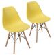 Sada stoličiek s plastovým sedadlom, 2 ks, žlté