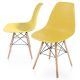 Sada stoličiek s plastovým sedadlom, 2 ks, žlté