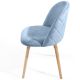 Sada jedálenských zamatových stoličiek, ľadová modrá, 2 ks