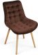 Sada prešívaných jedálenských stoličiek, hnedé, 2 ks