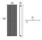Vertikálne radiátor, stredové pripojenie, 1600 x 528 x 52 mm