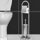 AQUAMARIN Stojanová WC súprava 81 x 22 x 22 cm, strieborná