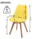 Sada jedálenských stoličiek s plastovým sedadlom, 2 ks, žlté