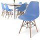 MIADOMODO sada jedálenskych stoličiek, 6 kusov, modrá