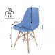 MIADOMODO sada 8 stoličiek s plastovým sedadlom, modrá