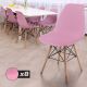 MIADOMODO sada 8 stoličiek s plastovým sedadlom, ružová
