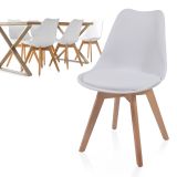 MIADOMODO sada jedálenských stoličiek, biela, 6 kusov