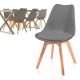 MIADOMODO sada jedálenských stoličiek, šedá, 6 kusov