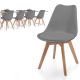 MIADOMODO sada jedálenských stoličiek, šedá, 8 kusov