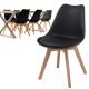 MIADOMODO Sada jedálnych stoličiek, čierna, 6 kusov