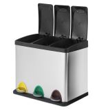 JAGO Odpadkový kôš pedálový, nerezová oceľ, 24 l