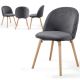 MIADOMODO sada jedálnych stoličiek zamatové, tm. šedá, 4 ks
