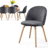 MIADOMODO sada jedálnych stoličiek zamatové, tm. šedá, 6 ks