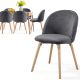 MIADOMODO sada jedálnych stoličiek zamatové, tm. šedá, 6 ks
