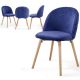MIADOMODO sada jedálnych stoličiek zamatové, kr. modrá, 4 ks