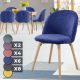 MIADOMODO sada jedálnych stoličiek zamatové, kr. modrá, 6 ks