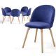 MIADOMODO sada jedálnych stoličiek zamatové, kr. modrá, 6 ks