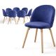MIADOMODO sada jedálnych stoličiek zamatové, kr. modrá, 8 ks